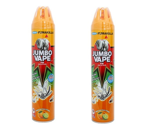 Bình xịt muỗi Jumbo Vape FIK hương Cam chanh chai 600ml