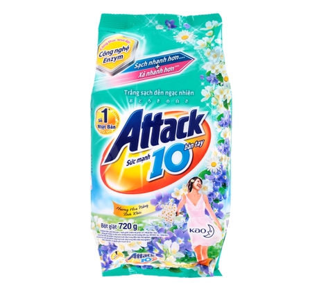Bột giặt Attack hương Hoa nắng tinh khôi 720g