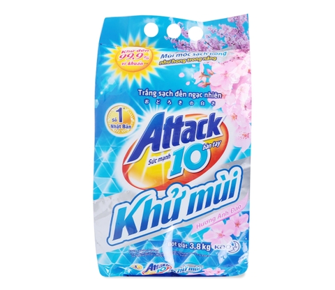 Bột giặt Attack Khử mùi hương Hoa anh đào 3,8kg