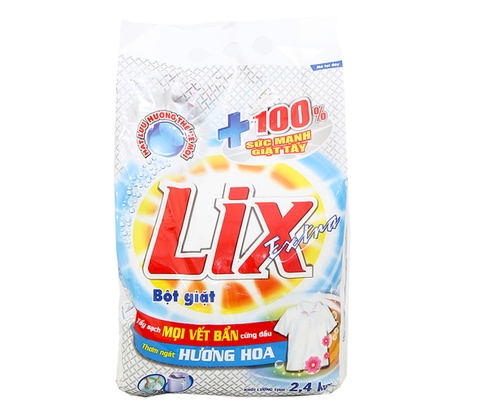 Bột giặt Lix Extra hương Hoa 2,4kg