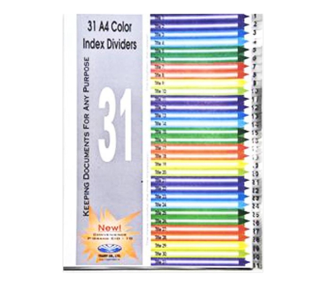 Bìa phân trang nhựa 31 số GP ID-N10