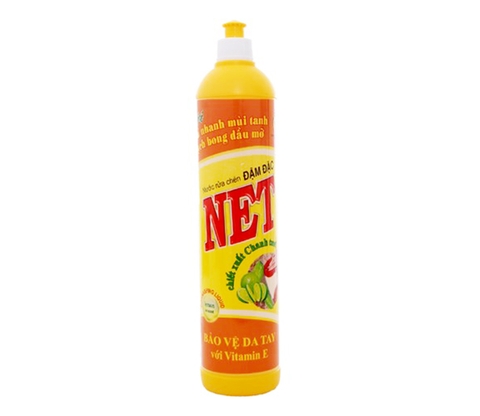 Nước rửa chén NET Đậm đặc Vitamin E hương Chanh chai 800ml