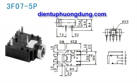 Jack Audio Stereo 3.5mm 3F07-5P