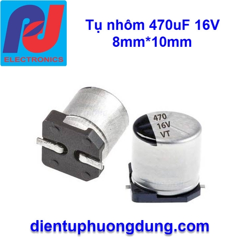 Tụ nhôm 470uF 16V 8x10mm [SMD dán]