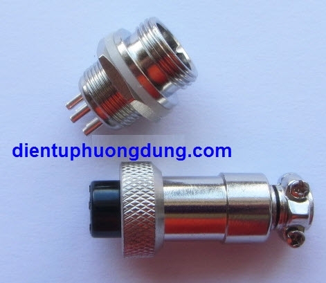 Jack cắm 3 chân sắt phi 12, GX12-3
