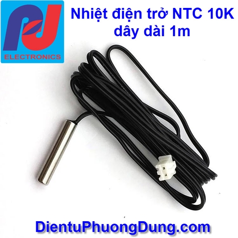 Nhiệt điện trở NTC 10K vỏ kim loại, dây dài 1m