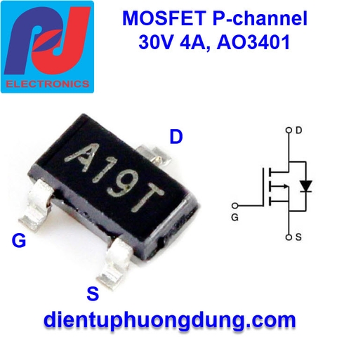 AO3401 A19T MOSFET-P Channel 30V 4A SOT23