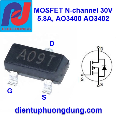 AO3400 A09T AO3402 MOSFET-N Channel 30V 5.8A SOT23