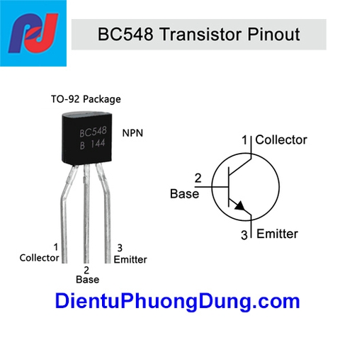 Transistor BC548 TO92 PNP 0.5A 30V