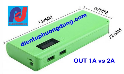 Box sạc 5 Cell, vỏ nhựa, màn LCD