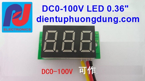 Mạch đo điện áp  DC 0-100V, hiển thị 3 led 0.36