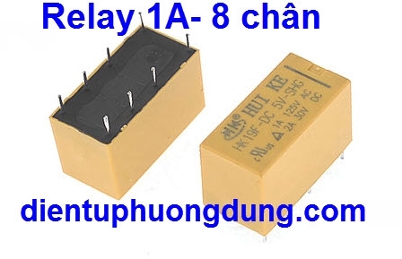 Relay 1A DPDT - 8 chân - 5V 12V 24V màu vàng