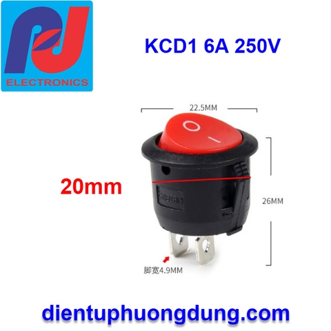 Công tắc nguồn KCD1 6A 250V 22mm