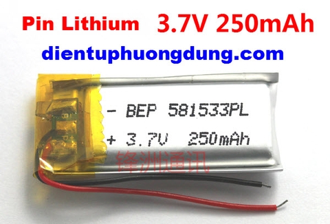 Pin Lithium 3.7V 250mAh 581533