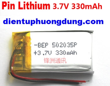 Pin Lithium 3.7V 502035P 300-330mAh