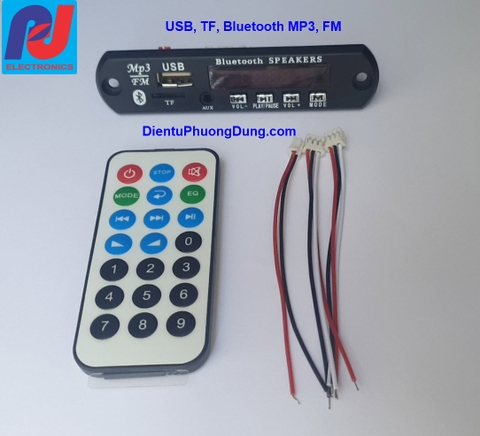 Mạch giải mã MP3 Bluetooth/USB/TF/AUX/RADIO có điều khiển từ xa