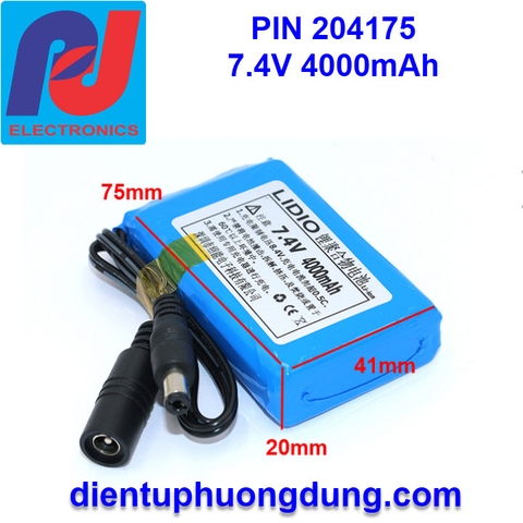 Pin Lithium 7.4V polymer 4000mA 204175