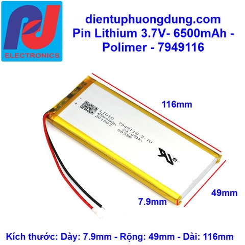 Pin Lithium 3.7V 6500mAh 7949116