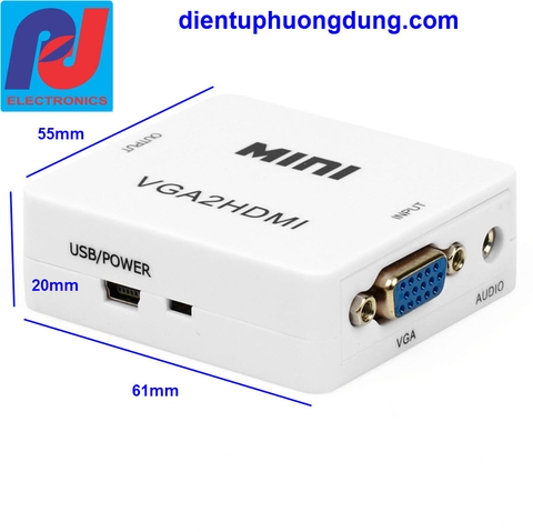 Bộ chuyển đổi VGA sang HDMI 1080P có Audio