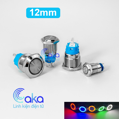 Nút nhấn nhả kim loại 12mm có đèn báo