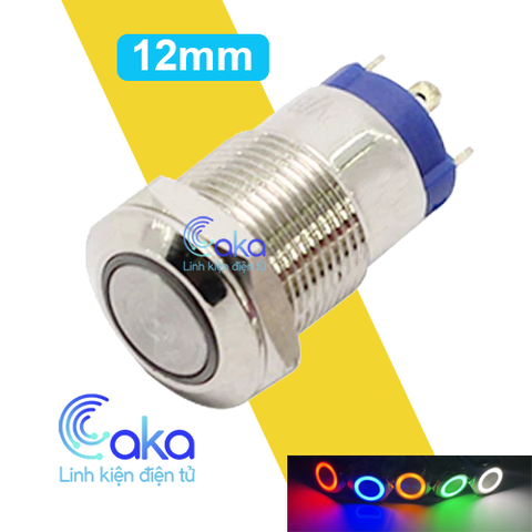 Nút nhấn nhả kim loại 12mm có đèn báo