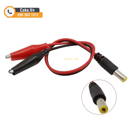 Dây DC Đực Ra Kẹp Cá Sấu Đỏ Đen 3.5mm