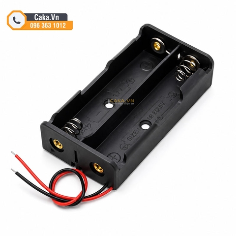 Đế 2 Pin 18650 Có Dây Đỏ Đen