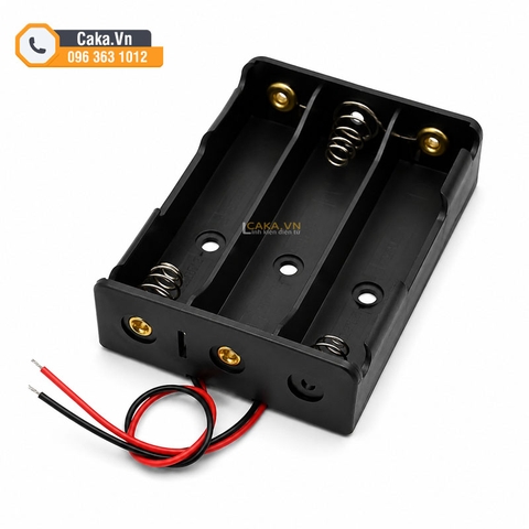 Đế 3 Pin 18650 Có Dây Đỏ Đen