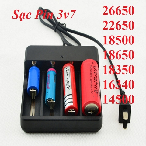 Bộ Sạc 4 Pin Lithium Li-Ion 18650 3.7V