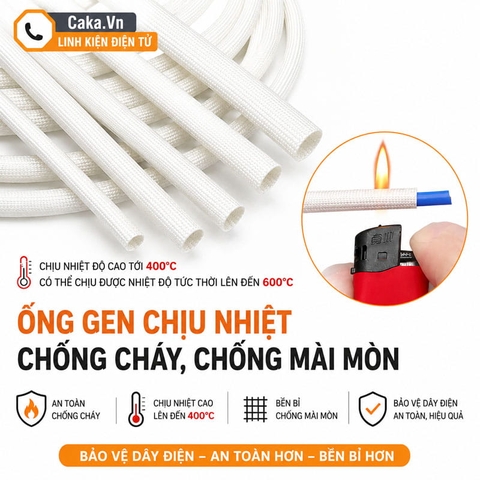 Ống Gen Amiang Sợi Thủy Tinh 1mm Chịu Nhiệt Cao, Cách Điện