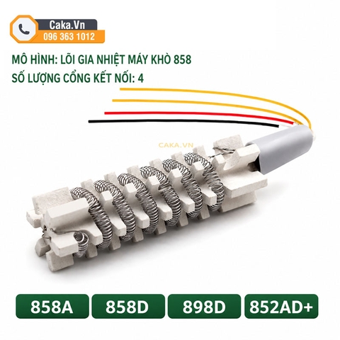 Lõi Gia Nhiệt Máy Khò 858D 4 Dây - Lõi Sứ Khò Nhiệt