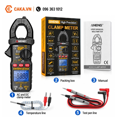 Ampe Kìm Kỹ Thuật Số ANENG CM86 AC DC 600A