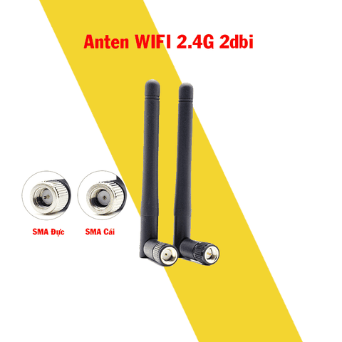 Anten 2.4 GHz 2dBi RP-SMA Fmale Male tùy chọn