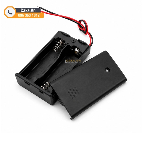 Đế 2 Pin AA Có Nắp Và Công Tắc