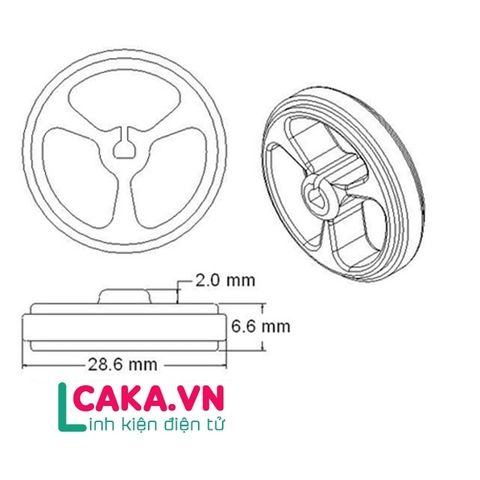 Bánh xe động cơ GA12-N20 34MM
