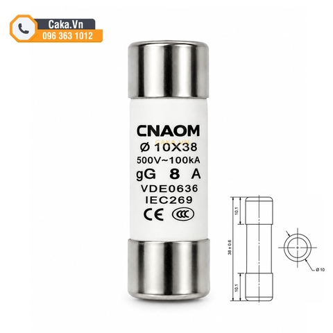 Cầu chì sứ 8A 10x38mm 500V R015