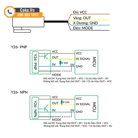Cảm biến mực chất lỏng không tiếp xúc Y26 PNP 5-12V
