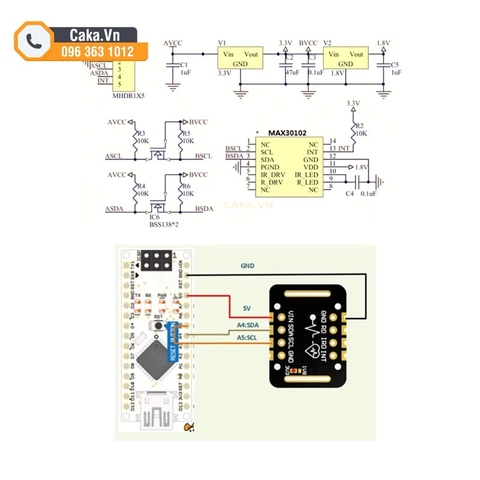 Module Cảm Biến Nhịp Tim Nồng Độ Oxy MAX30102 DC 3-5V