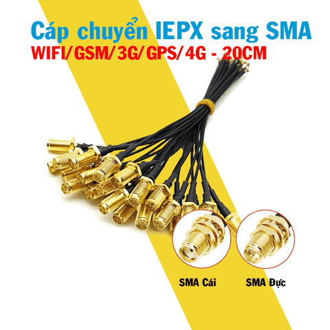 Cáp chuyển đổi IPEX sang SMA Đực 20cm IPX WIFI GSM 3G 4G GPS