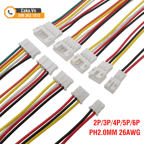 Cặp Dây Bus PH2.0 Dài 20cm Đầu Đực Cái 2P–6P