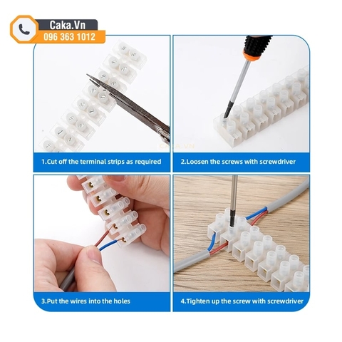 Cầu Nối Dây Điện 12P Màu Trắng 10A 15A 20A 30A 60A 380V Cách Điện Tốt