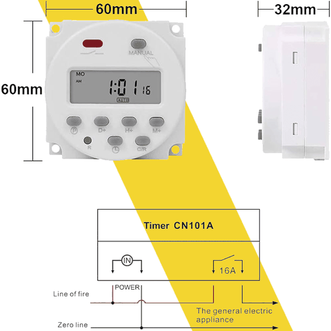 Công tắc timer hẹn giờ điện tử 12V 24V 220V lập trình