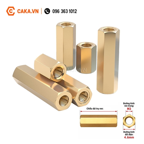Trụ Đồng M3 Cái Cái Hai Đầu Ren Trong