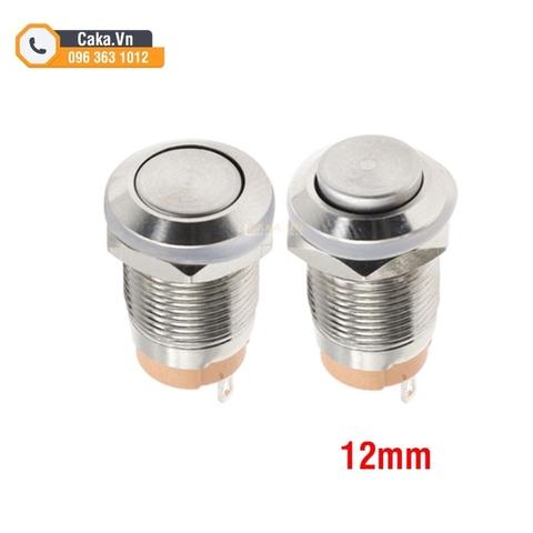 Công Tắc Nút Nhấn Kim Loại 12mm 2 Chân