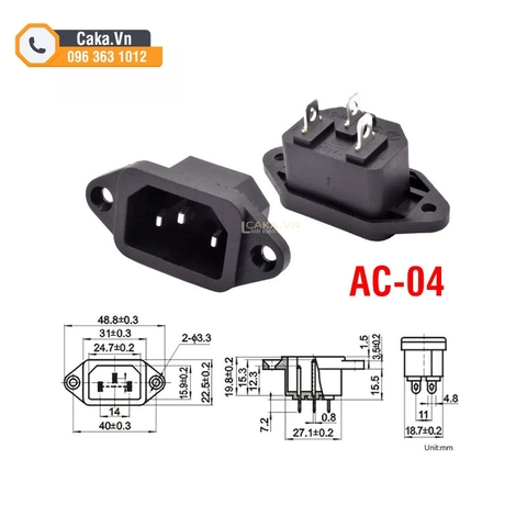 Đầu Cắm Sạc Điện Xe Đạp Điện Phích Cắm Nguồn 3 Chân