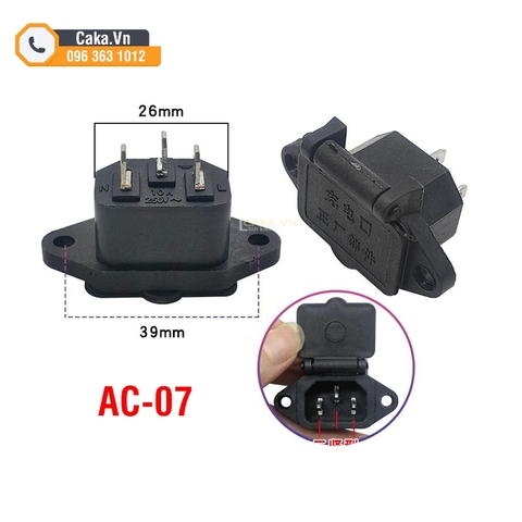 Đầu Cắm Sạc Điện Xe Đạp Điện Phích Cắm Nguồn 3 Chân