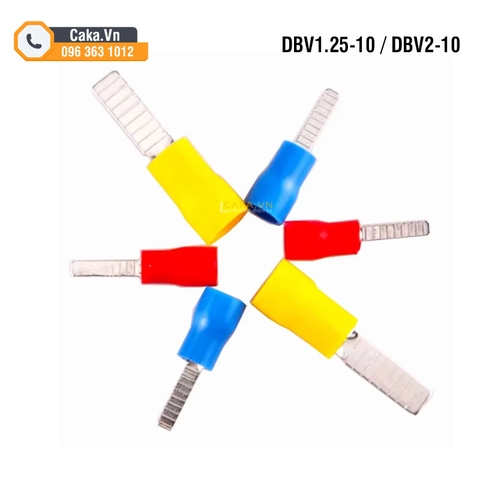 Đầu Cos DBV1.25-10, DBV2-10 Cos Pin Cách Điện, Cos Dẹt Bọc Nhựa PVC, Nối Dây Điện