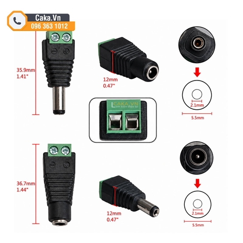 Đầu Nối Nguồn DC Cái 5.5×2.1mm Không Cần Hàn