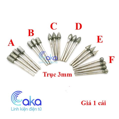 Đầu mài kim cương trục 3mm