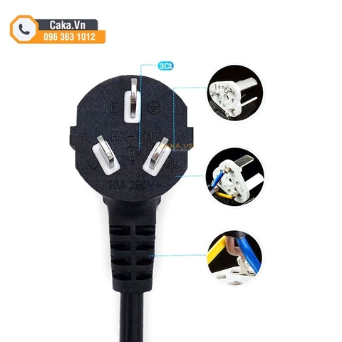 Dây Nguồn 3 Chân Xéo 1.5m - Cáp Nguồn Máy Tính, Màn Hình, Máy In